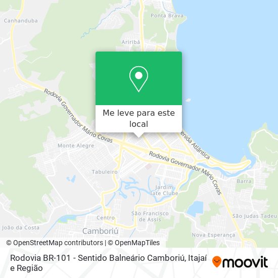 Rodovia BR-101 - Sentido Balneário Camboriú mapa