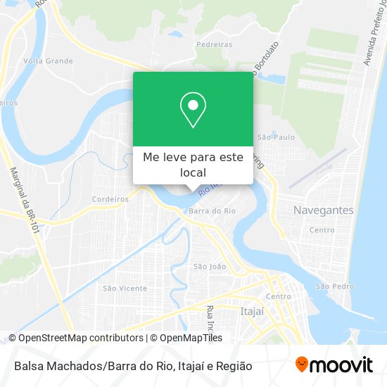 Balsa Machados/Barra do Rio mapa