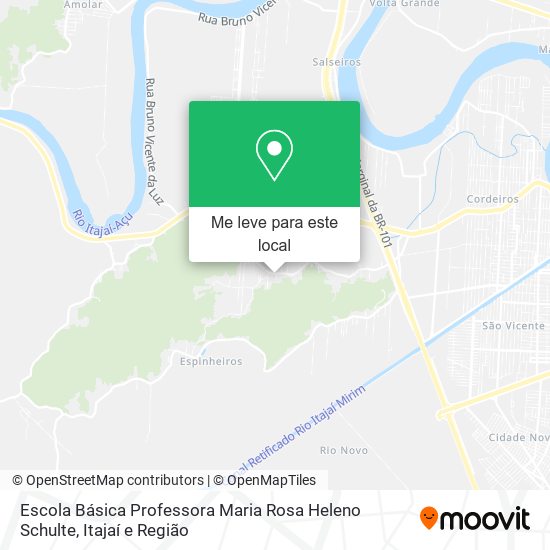 Escola Básica Professora Maria Rosa Heleno Schulte mapa