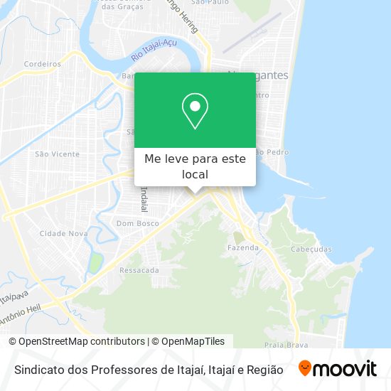 Sindicato dos Professores de Itajaí mapa