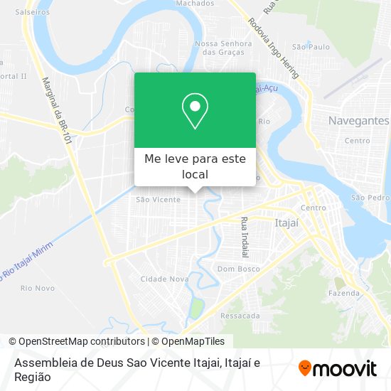 Assembleia de Deus Sao Vicente Itajai mapa