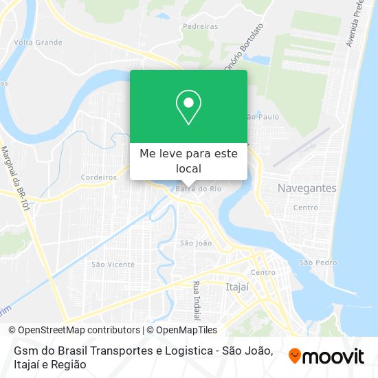 Gsm do Brasil Transportes e Logistica - São João mapa