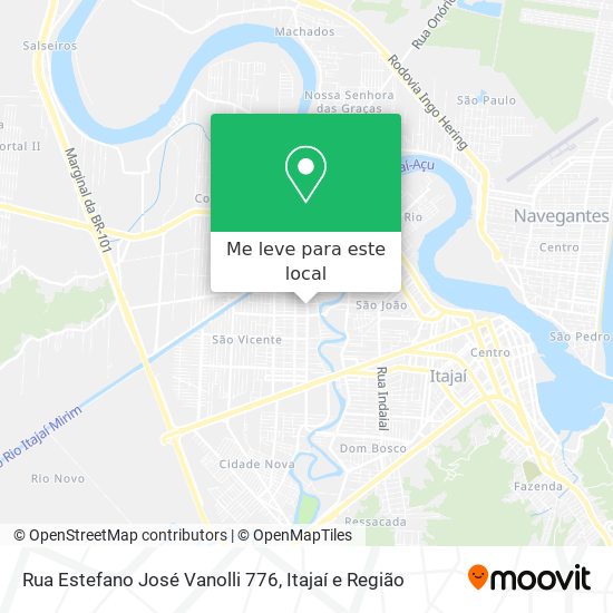 Rua Estefano José Vanolli 776 mapa