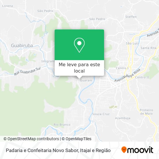 Padaria e Confeitaria Novo Sabor mapa