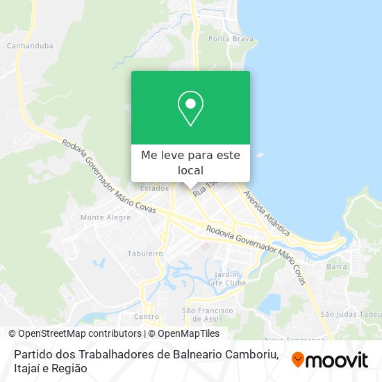 Partido dos Trabalhadores de Balneario Camboriu mapa