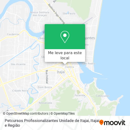 Petcursos Profissionalizantes Unidade de Itajai mapa