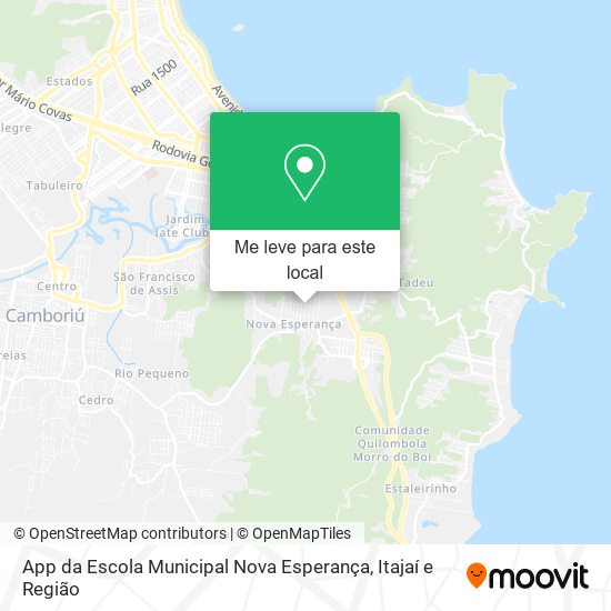 App da Escola Municipal Nova Esperança mapa