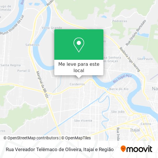 Rua Vereador Telêmaco de Oliveira mapa