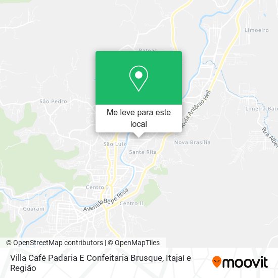 Villa Café Padaria E Confeitaria Brusque mapa