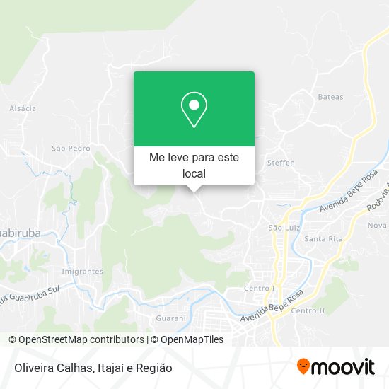 Oliveira Calhas mapa