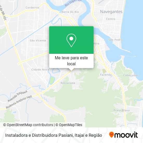 Instaladora e Distribuidora Pasiani mapa