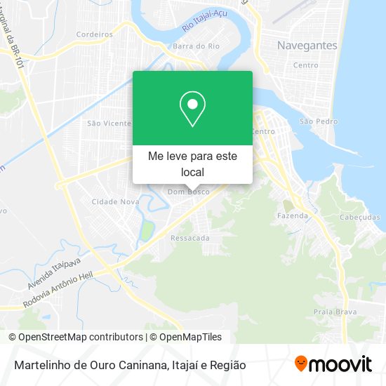 Martelinho de Ouro Caninana mapa