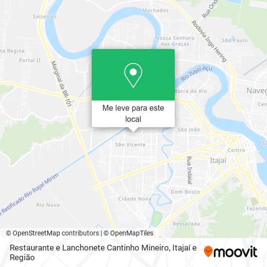 Restaurante e Lanchonete Cantinho Mineiro mapa