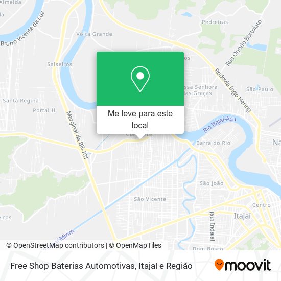 Free Shop Baterias Automotivas mapa