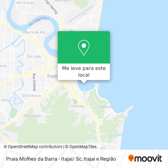Praia Molhes da Barra  - Itajaí/ Sc mapa