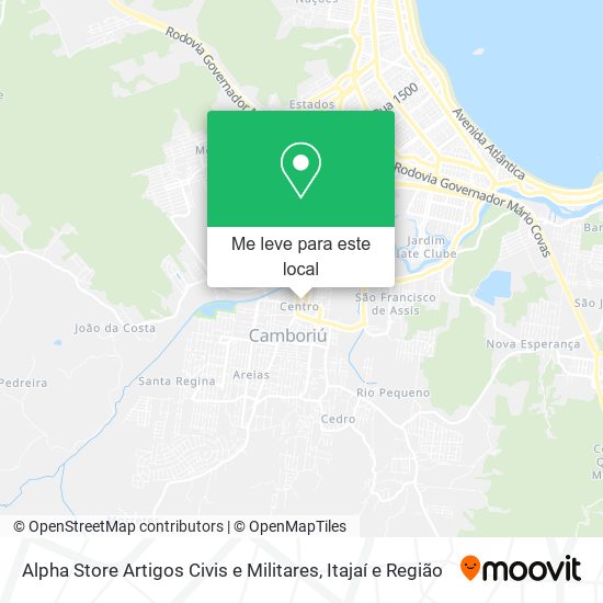 Alpha Store Artigos Civis e Militares mapa