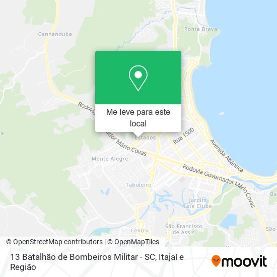 13 Batalhão de Bombeiros Militar - SC mapa
