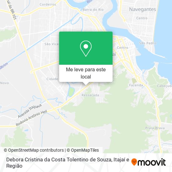 Debora Cristina da Costa Tolentino de Souza mapa