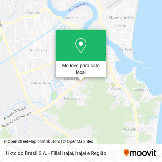 Hktc do Brasil S.A. - Filial Itajaí mapa