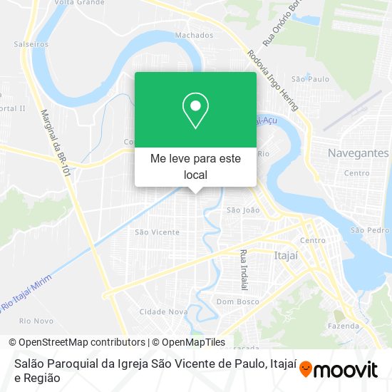 Salão Paroquial da Igreja São Vicente de Paulo mapa