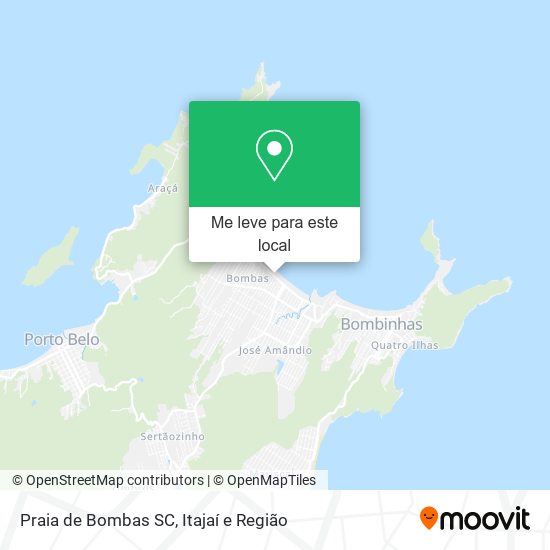 Praia de Bombas SC mapa