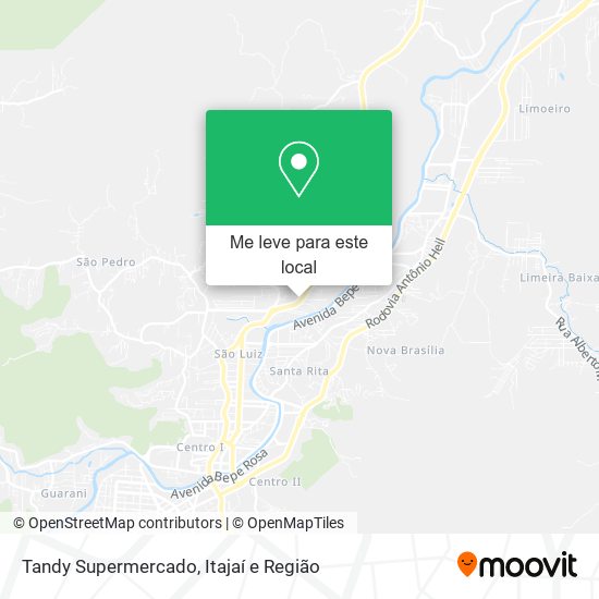 Tandy Supermercado mapa