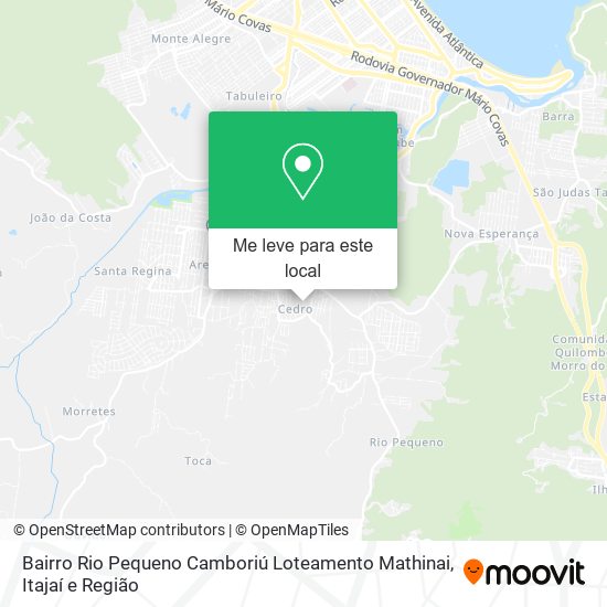 Bairro Rio Pequeno Camboriú Loteamento Mathinai mapa