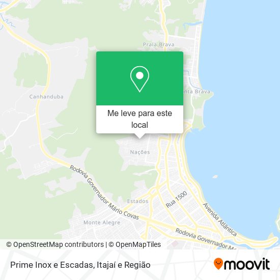 Prime Inox e Escadas mapa
