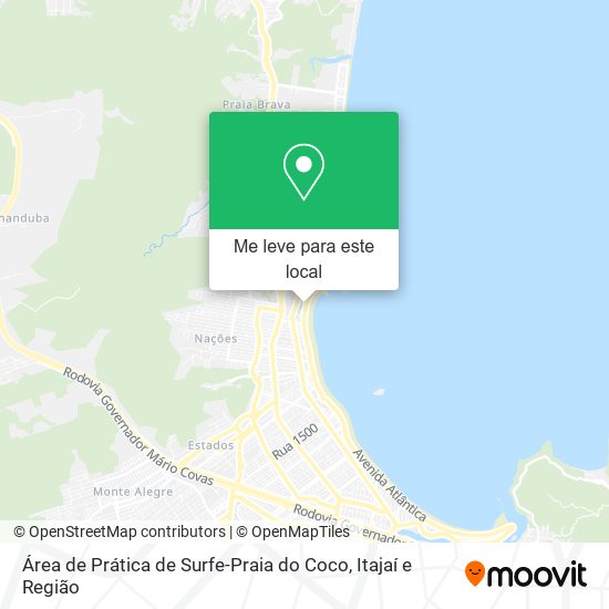Área de Prática de Surfe-Praia do Coco mapa