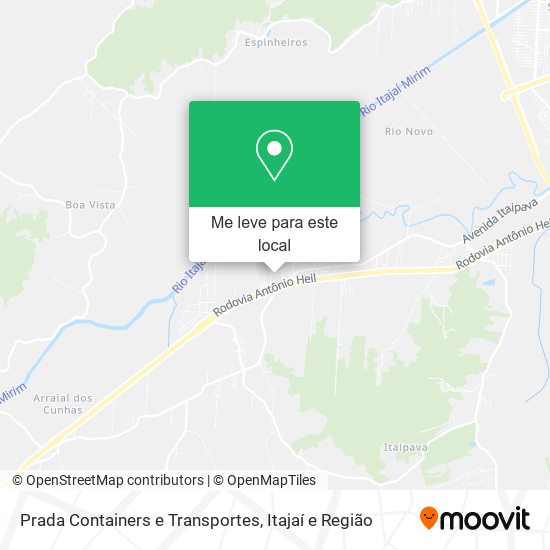 Prada Containers e Transportes mapa