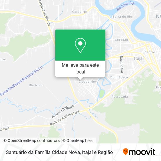 Santuário da Família Cidade Nova mapa