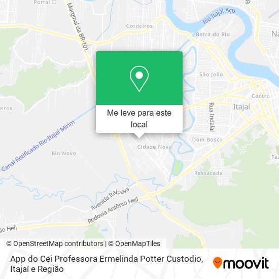 App do Cei Professora Ermelinda Potter Custodio mapa