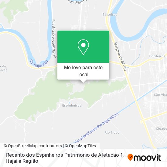 Recanto dos Espinheiros Patrimonio de Afetacao 1 mapa