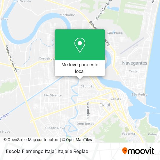 Escola Flamengo Itajaí mapa