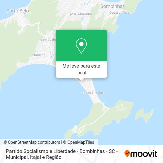 Partido Socialismo e Liberdade - Bombinhas - SC - Municipal mapa