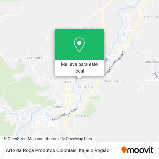 Arte da Roça Produtos Coloniais mapa
