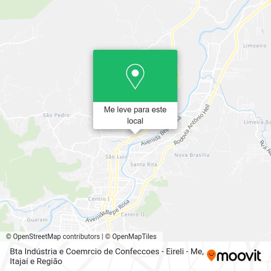 Bta Indústria e Coemrcio de Confeccoes - Eireli - Me mapa