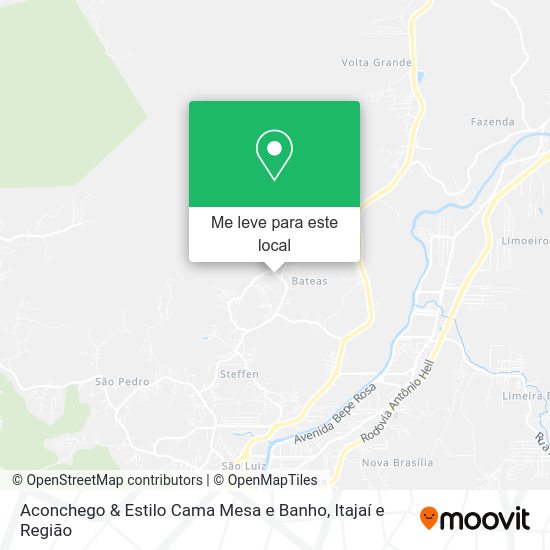 Aconchego & Estilo Cama Mesa e Banho mapa