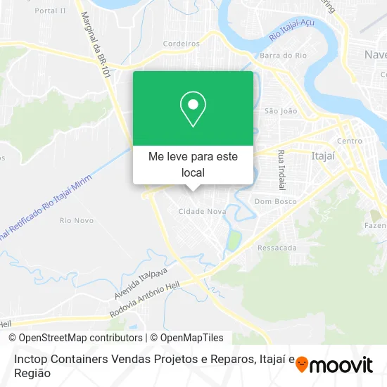 Inctop Containers Vendas Projetos e Reparos mapa