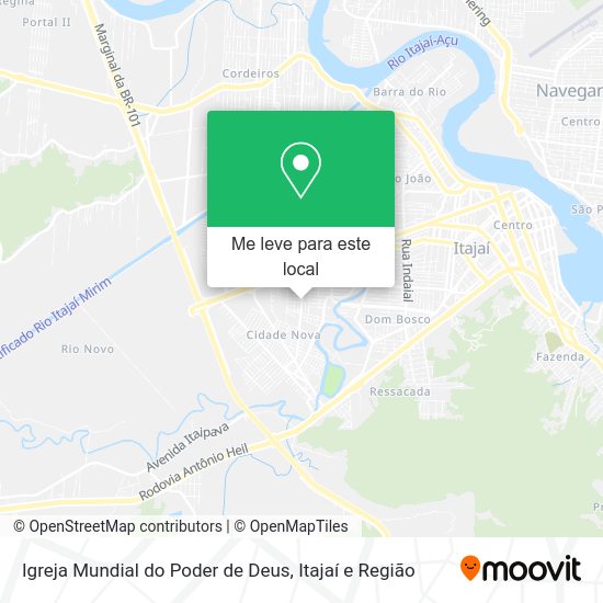 Igreja Mundial do Poder de Deus mapa