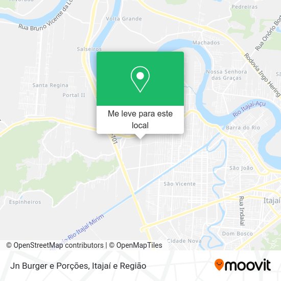 Jn Burger e Porções mapa
