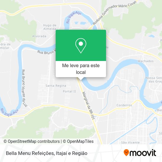 Bella Menu Refeições mapa