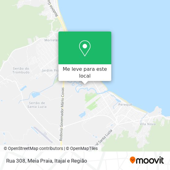 Rua 308, Meia Praia mapa