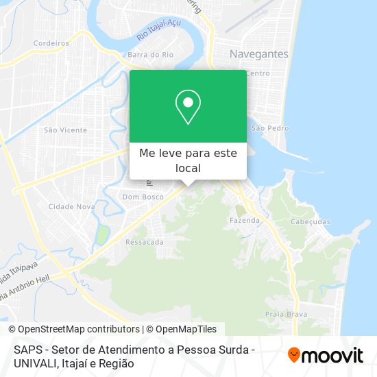 SAPS - Setor de Atendimento a Pessoa Surda - UNIVALI mapa