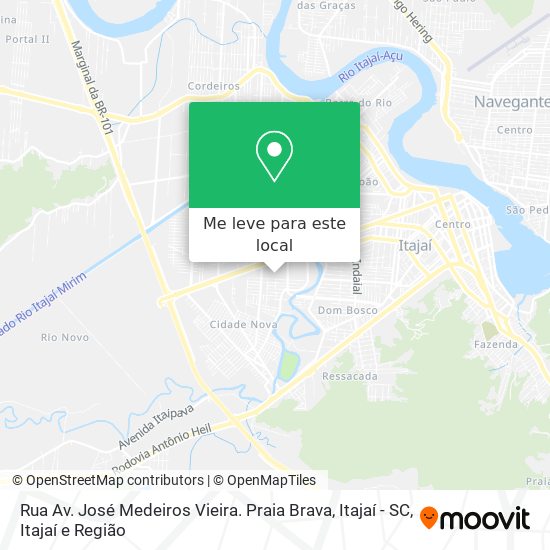 Rua Av. José Medeiros Vieira. Praia Brava, Itajaí - SC mapa