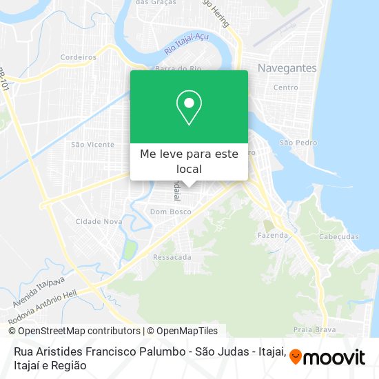 Rua Aristides Francisco Palumbo - São Judas - Itajai mapa