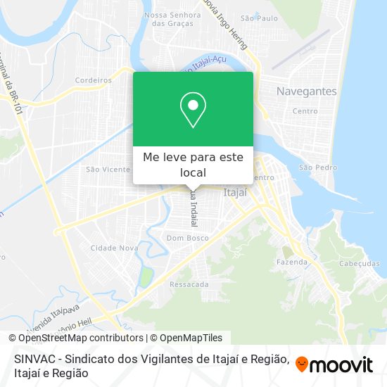 SINVAC - Sindicato dos Vigilantes de Itajaí e Região mapa