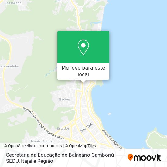 Secretaria da Educação de Balneário Camboriú SEDU mapa