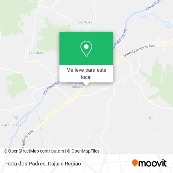 Reta dos Padres mapa