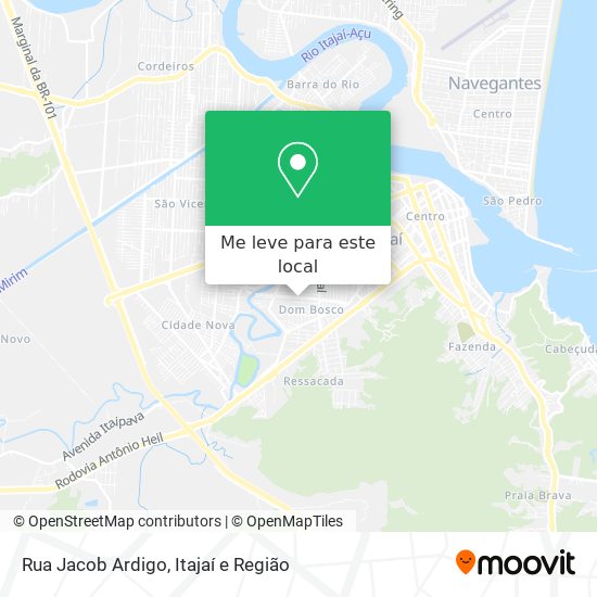 Rua Jacob Ardigo mapa